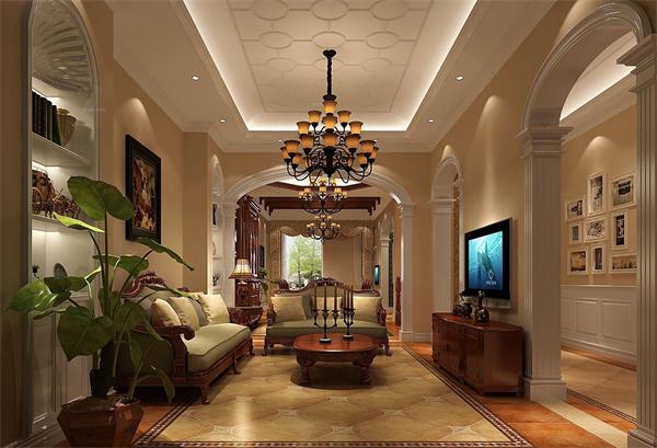美式別墅客廳燈具設(shè)計(jì)效果圖
