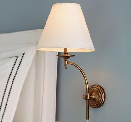 酒店客房仿古銅色不銹鋼+優(yōu)質(zhì)布藝燈罩壁燈 燈飾廠(chǎng)家直供
