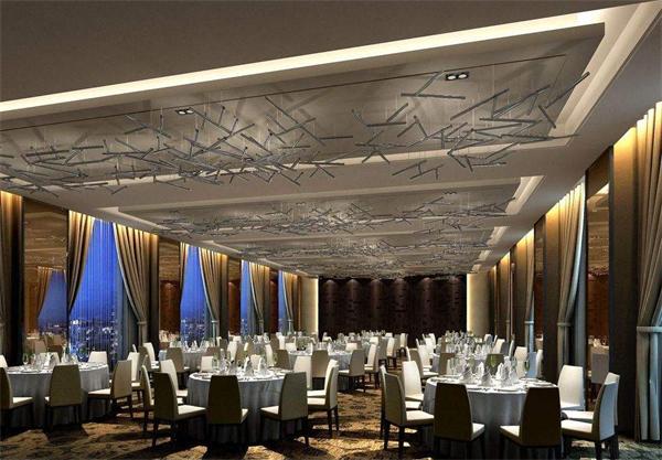 高檔酒店宴會廳大型藝術吊燈設計效果圖 廠家定制供貨