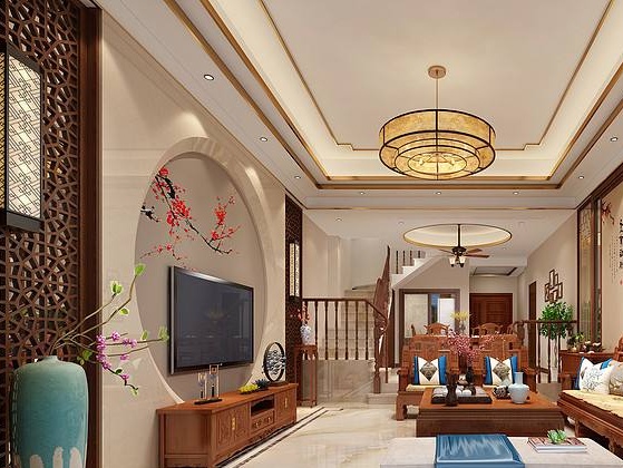 別墅客廳燈具一站式廠家定制效果圖 直供安裝設計