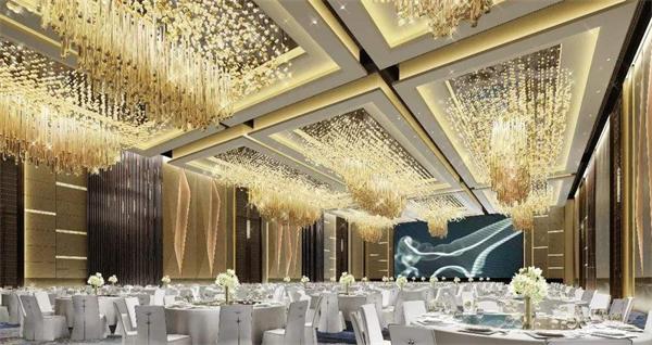 星級(jí)酒店高檔宴會(huì)廳藝術(shù)燈具一站式廠家定制效果圖
