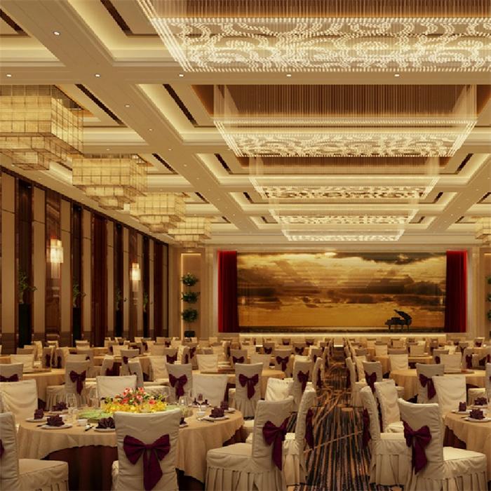 酒店大型燈_非標宴會廳水晶燈定制哪個廠家好【孫氏照明】